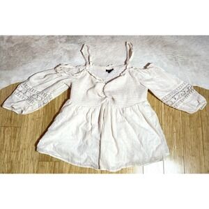 Torrid Women's Dress Size 1 White Boho Off Shoulder Fit And Flare Mini Preppy